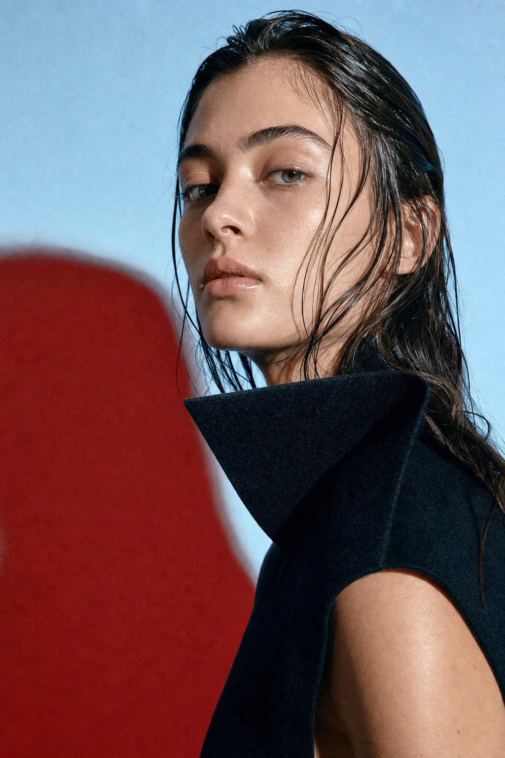 Close-up portrait from an editorial fashion story